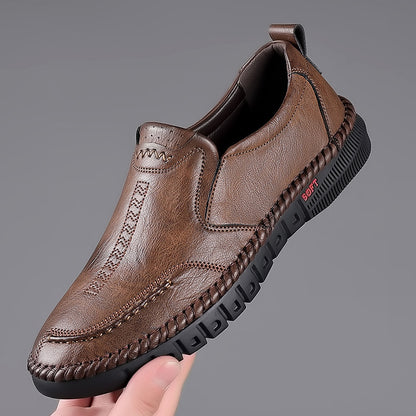 【39-44】Skórzane buty casual dla mężczyzn z miękką podeszwą