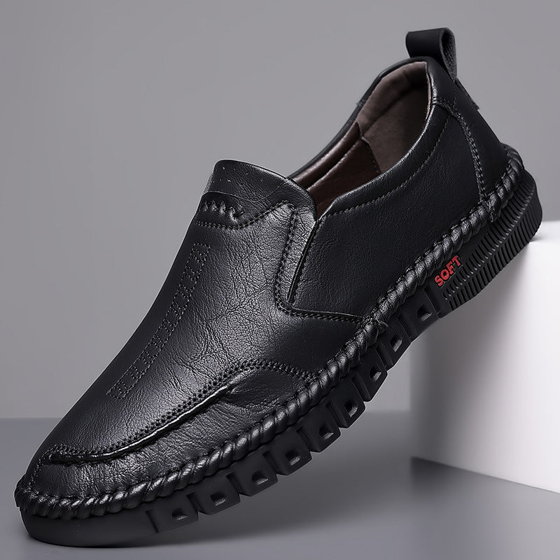 【39-44】Skórzane buty casual dla mężczyzn z miękką podeszwą