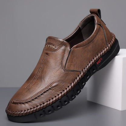 【39-44】Skórzane buty casual dla mężczyzn z miękką podeszwą